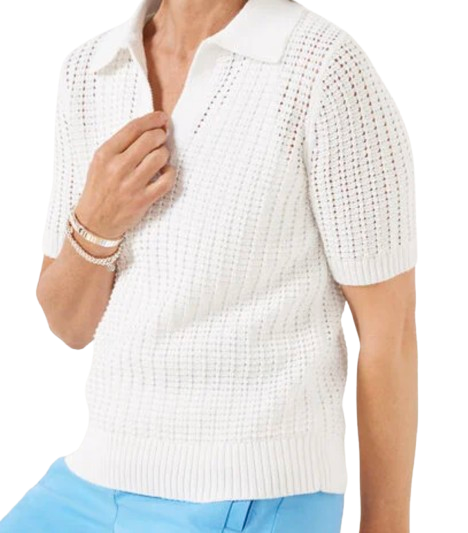Talbots Pointelle Stitch Polo