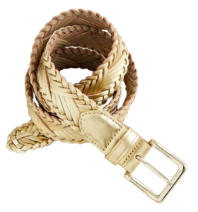 J.Crew Plaited Italian Leather Belt – Gold