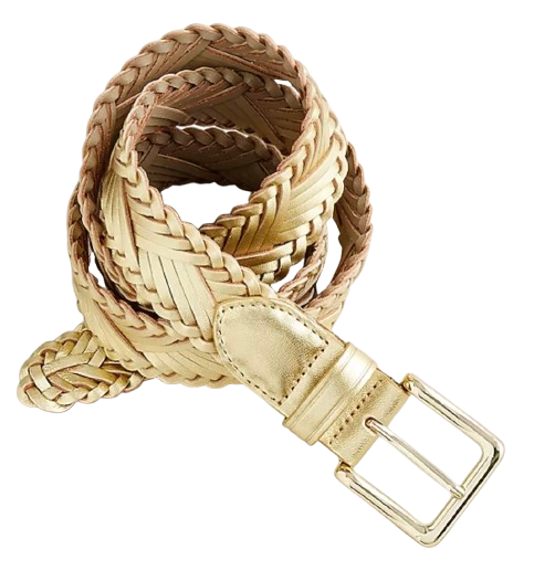 J.Crew Plaited Italian Leather Belt – Gold