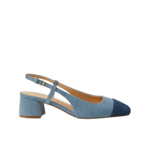 Ann Taylor Cap Toe Denim Slingback