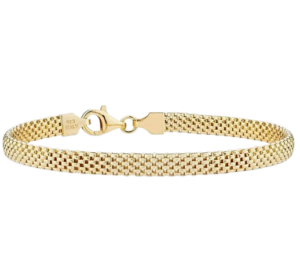 18k Gold Over Sterling Silver Mesh Link Chain Bracelet