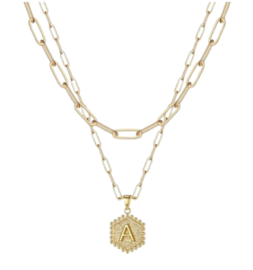 Layered Chain Initial Necklace