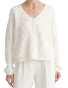 Quince Fisherman V-Neck Sweater