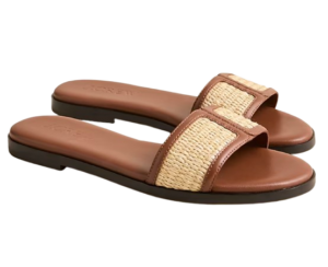 J.Crew Georgina Faux Raffia and Leather Sandals