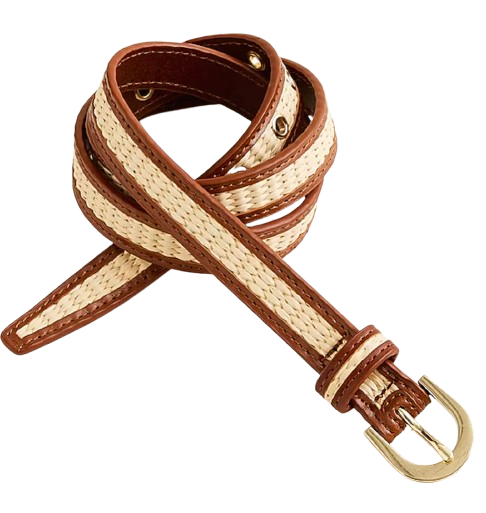 J.Crew Raffia and Leather Belt