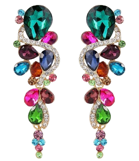 Multi-Color Crystal Chandelier Earrings