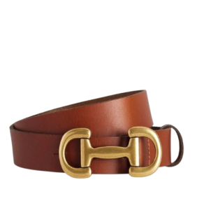 Iris Gold Clasp Leather Belt
