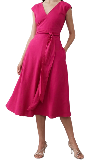 Banana Republic Factory Linen-Blend Wrap Midi Dress
