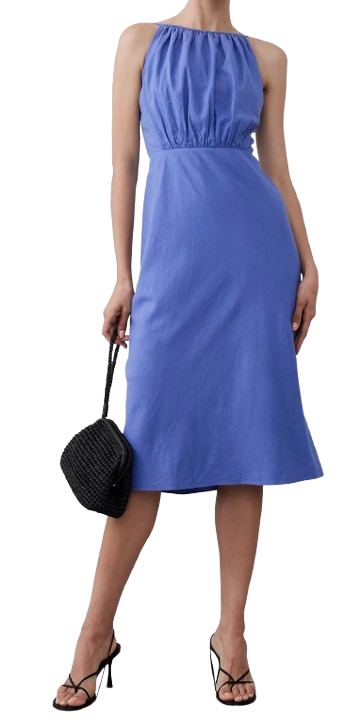 Banana Republic Factory Linen-Blend High-Neck Midi Dress
