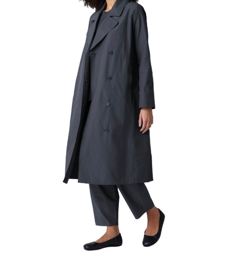 Eileen Fisher Light Cotton Nylon Trench Coat