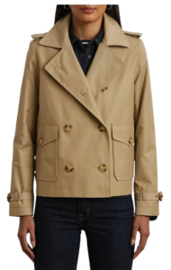 Ralph Lauren Crop Cotton Blend Trench Coat