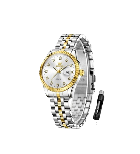 OLEVS Two-Tone Diamond Watch