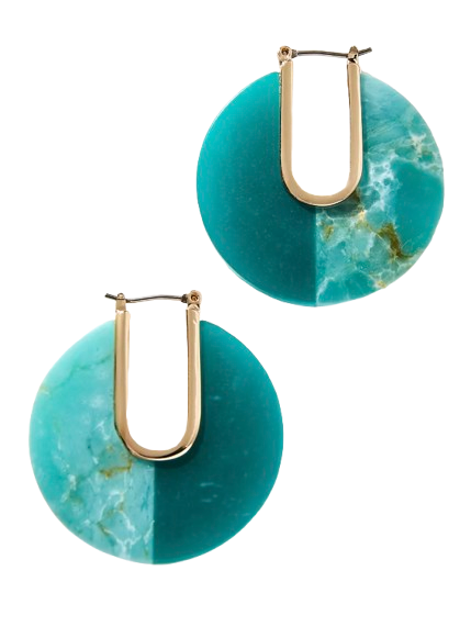 Anthropologie Half & Half Colored Hoop Earrings