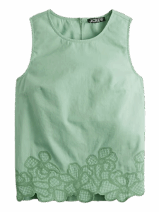 J.Crew Factory Embroidered Trim Shell