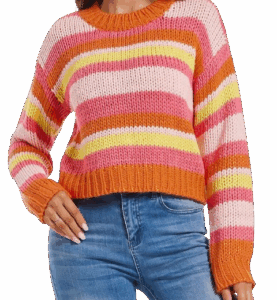 Colorblock Cropped Sweater