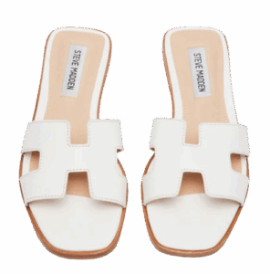 Steve Madden Hayden White Leather Sandals