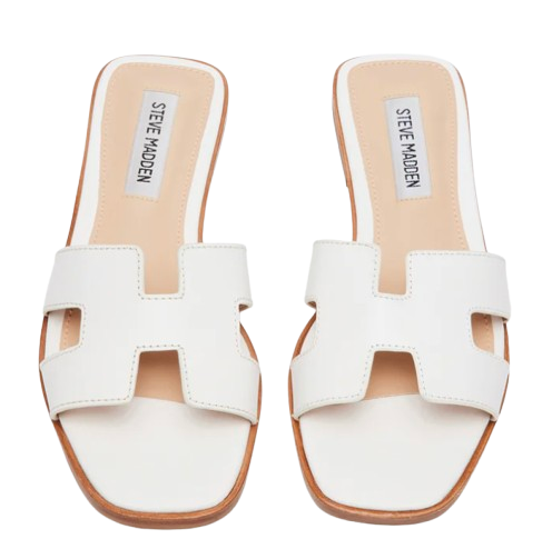 Steve Madden Hayden White Leather Sandals