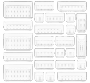 Clear Drawer Organizer Box Set