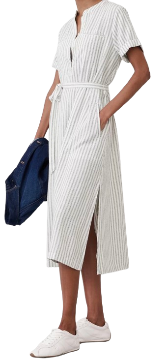 Banana Republic Factory Linen-Blend Utility Midi Shift Dress