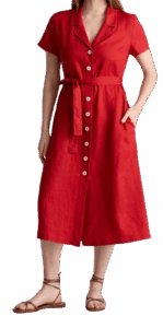 Quince European Linen Button-Front Dress