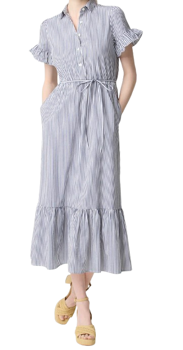 J.Crew Factory Ruffle-Sleeve Shirtdress