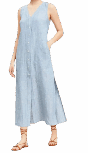 Loft Linen Vest Midi Dress