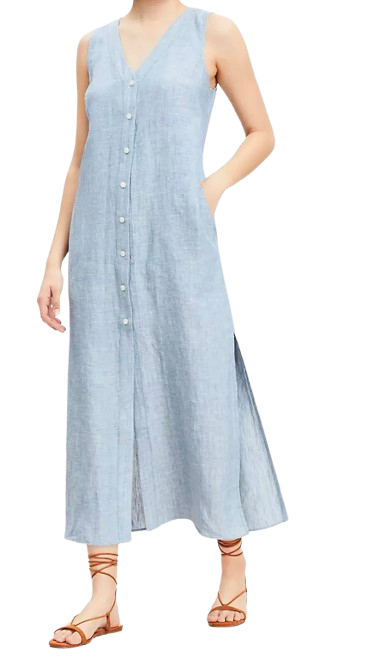 Loft Linen Vest Midi Dress