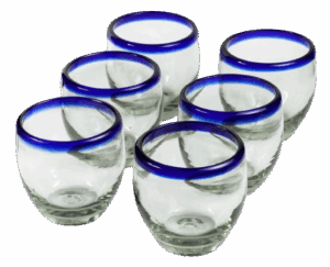 Handblown Mexican Stemless Wine Glasses
