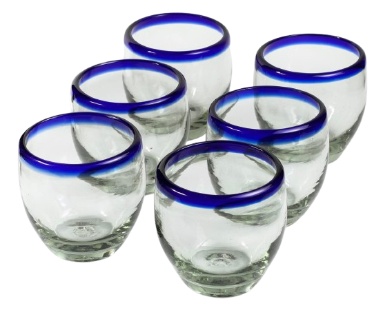 Handblown Mexican Stemless Wine Glasses
