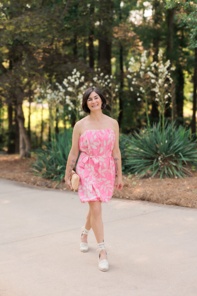 wedges, wicker bag, occasion, summer outfit