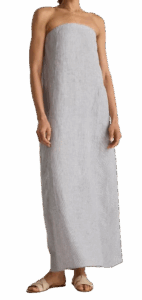 Quince European Linen Strapless Maxi Dress