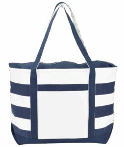 Cotton Canvas Striped Tote Bag