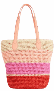 Straw Colorblock Tote