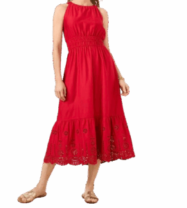 Talbots Eyelet Halter Fit & Flare Dress