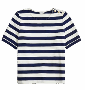 J.Crew Factory Button Shoulder Striped Tee