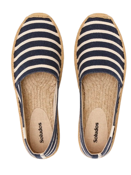 Soludos Navy Striped Espadrilles