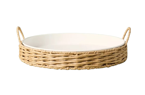 Woven Round Serving Tray