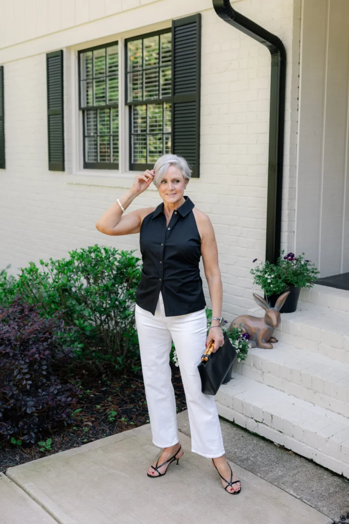 sleeveless tops, summer blazer, matching magic, wide-leg trousers