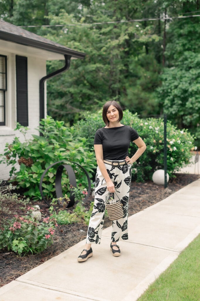 Shop the Look, Petite Fashion, Linen Pants, White Denim, Summer Style, Woven Accessories