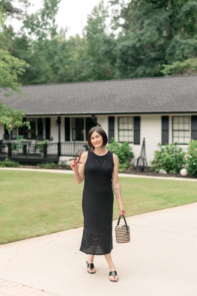 Summer Style, Basket Bag, Sunglasses, Petite Fashion, Shop the Look, Pointelle Dress