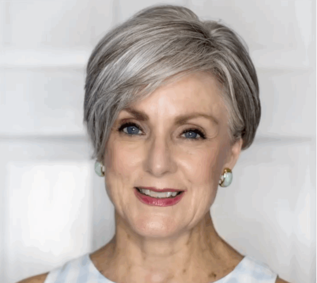 Beth Djalali short pixie cut close-up