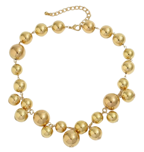 Gold Ball Statement Necklace