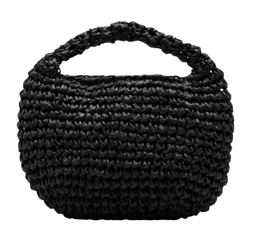 Banana Republic Black Raffia Bag