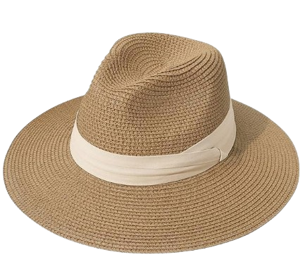 Lanzom Wide-Brim Panama Hat