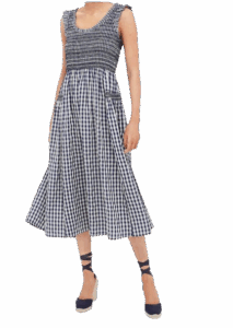 Pomander Place Gingham Smocked Abilene Midi Dress