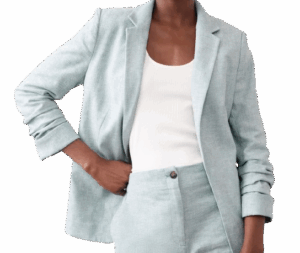 Banana Republic Factory Linen Blend Herringbone Blazer – Bali Blue