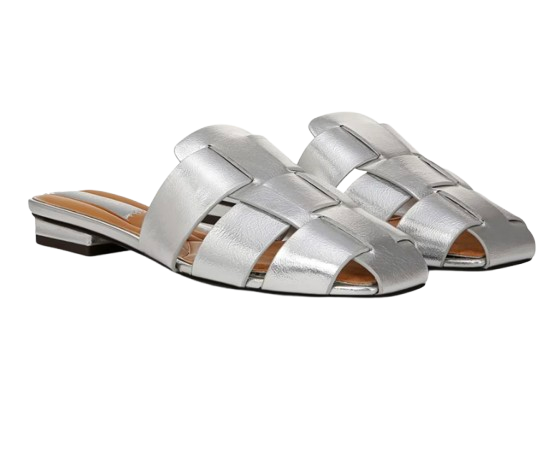 Franco Sarto Silver Fisherman Mule Sandal