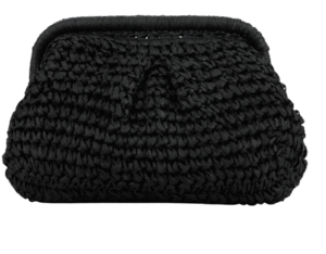 Black Raffia Clutch