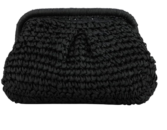 Black Raffia Clutch