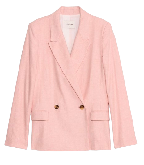 Banana Republic Factory Petite Linen Blend Boyfriend Blazer – Bermuda Sand